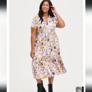 Challis button floral shirt dress Torrid size 1